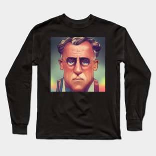 Franklin D. Roosevelt Portrait | American President | Comics style Long Sleeve T-Shirt